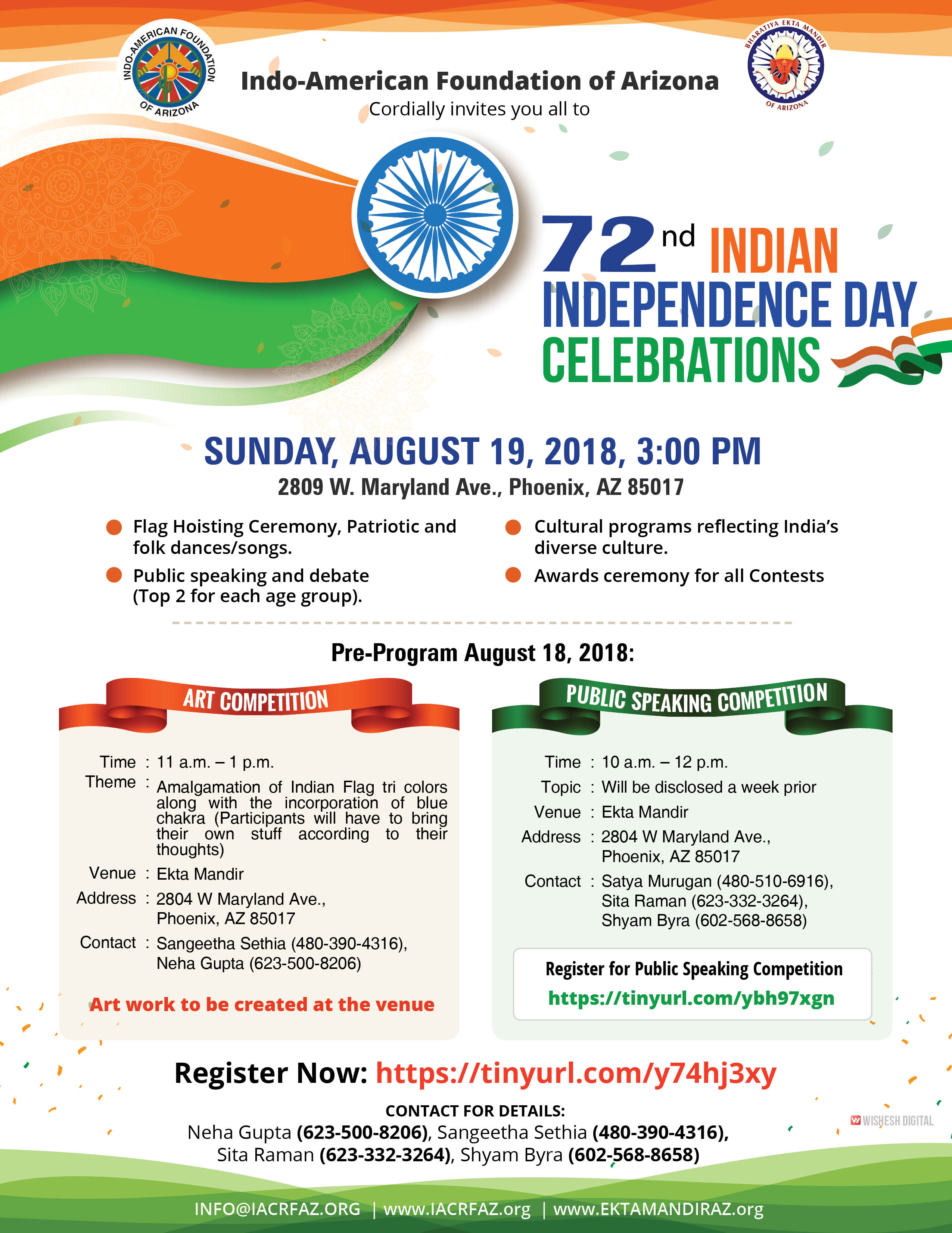 72nd Annual Indian Independence Day Celebration